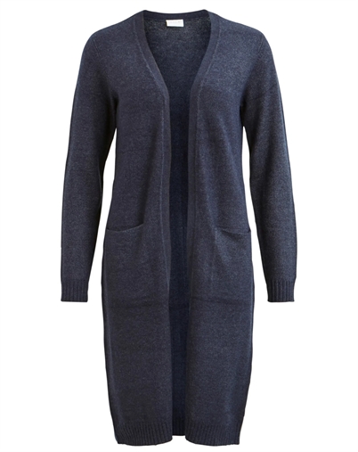 Vila -Viril Long Strick Cardigan - Total Eclipse
